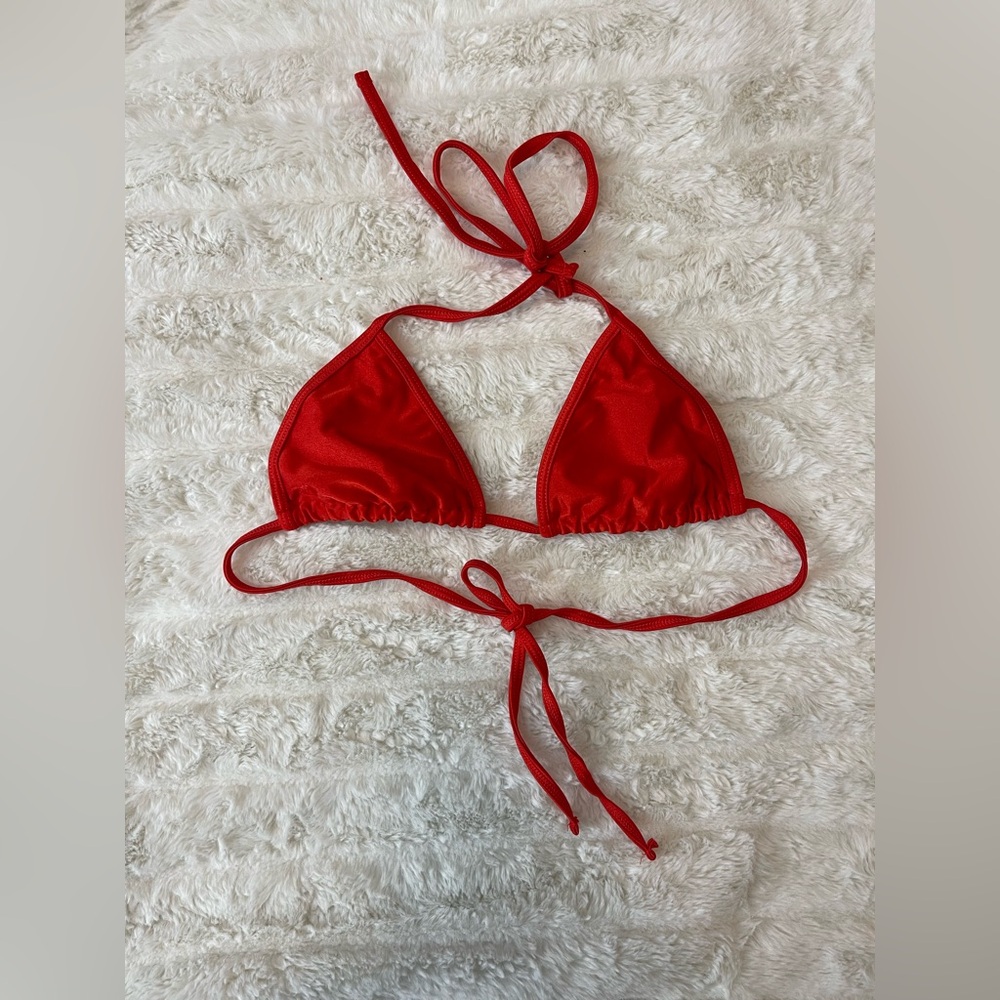 American Apparel Red Triangle Bikini Top